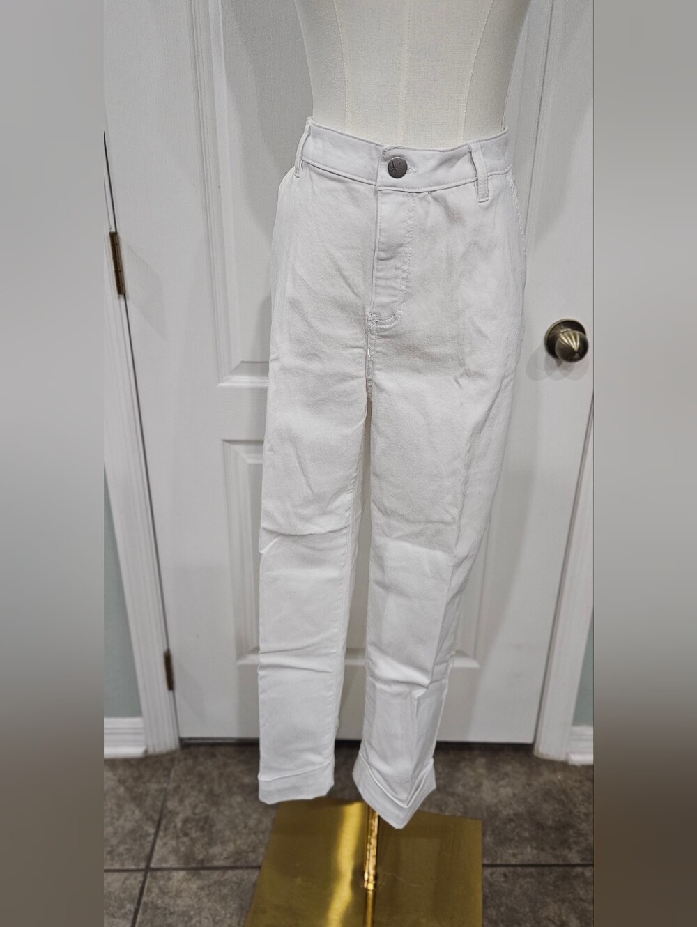 Women's White Straight-Leg Pants